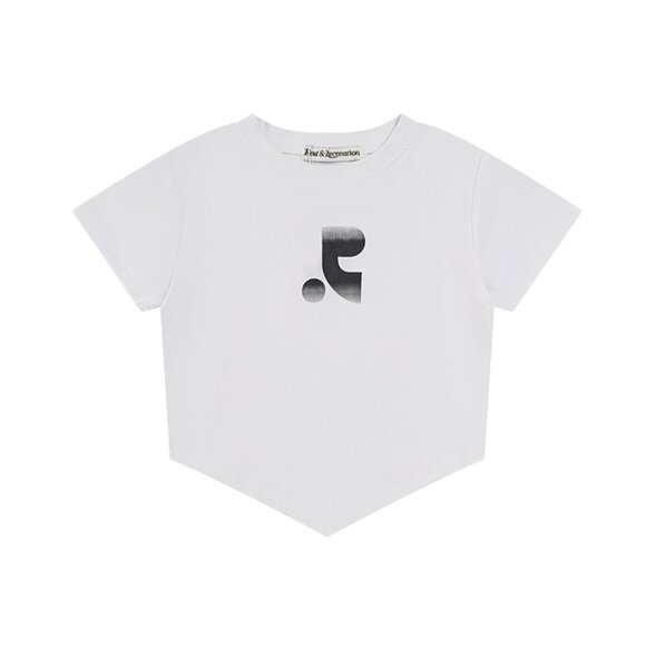 White Irregular Short-Sleeved T-Shirt With Rest&Recreation Print - Picture 1 of 8